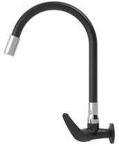 1167 color flex all black Torneira cozinha gourmet preta de parede flexivel