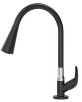 1168 color duo all black Torneira cozinha pia gourmet preta bancada flexivel dois jatos