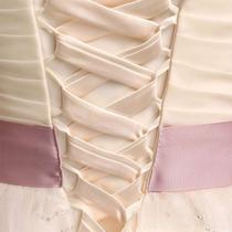 118Inch Vestido de Noiva Zipper Substituição Corset Ajustável Corset Back Kit Lace-Up Laços de Fita de Cetim para Noiva Banquete Vestido de Noite - Champanhe