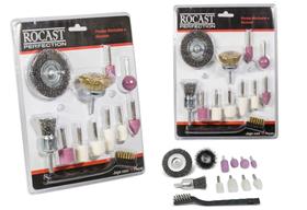 12 Acessórios Ponta Montada Escovas Lixa Rotativa Furadeira