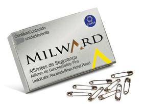 12 Alfinete de Segurança Aço Niquelado 3,4cm Milward