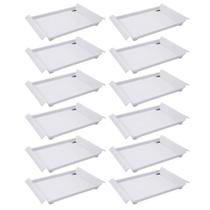 12 Bandejas de Servir com Alças 34x19cm Brancas Restaurante Café da Manhã Decorativa Coza