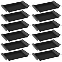 12 Bandejas de Servir com Alças 34x19cm Plásticas Pretas Restaurantes Café da Manhã Coza Casual 12 Bandejas de Servir com Alças 34x19cm Plásticas Pretas Restaurantes Café da Manhã Coza Casual