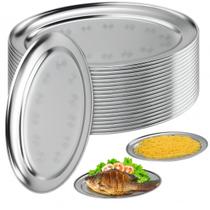 12 Bandejas Inox 33x21 Para Restaurantes Hotéis Serviço de Mesa