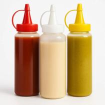 12 Bisnagas De Molho 200ml Ketchup Maionese Mostarda Refil S