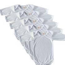 12 Body Infantil Manga Longa Para Sublimação 100% Polyester