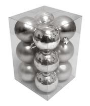 12 Bolas De Natal 6cm Várias Cores Alta Qualidade - Fitas e Festas