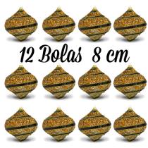 12 Bolas e Pingentes Natal Altíssima Qualidade Ouro Vermelho