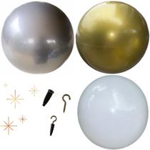 12 Bolas Vinil Decoração De Ano Novo 37cm com Pino De Pendurar