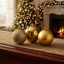 12 Bolinhas De Natal Brilhantes Lisas Fosca 5cm Festa Arvore