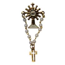 12 Bottons Ostensório Mini Terço Eucarístico