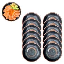 12 Bowl Molheira Melamina Preto 150ml Restaurante Oriental