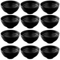 12 Bowls de Melamina Miso Preto 11,3x6cm Servir Ceviche e Shimeji Haus Concept