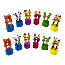 12 Brinquedo Pedagógico Educativo Madeira Fantoche Animais 12 Brinquedo Pedagógico Educativo Madeira Fantoche Animais