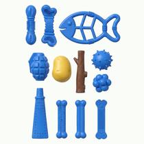 12 Brinquedos Para Cães Pet Mordedor Bolinhas Ossos Gravetos De Borracha Atóxica