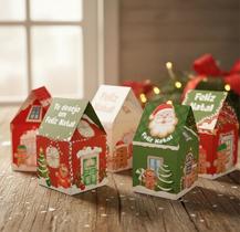 12 Caixa De Presente C/ Estampa Papai Noel E Boneco Gengibre 12 Caixa De Presente C/ Estampa Papai Noel E Boneco Gengibre