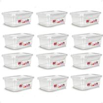 12 Caixa Retangular Gourmet C/ Travas Transparente 750ml 12 Caixa Retangular Gourmet C/ Travas Transparente 750ml