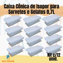 12 Caixas Cônicas de Isopor EPS 0,7l para Sorvetes e Gelatos 12 Caixas Cônicas de Isopor EPS 0,7l para Sorvetes e Gelatos