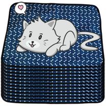 12 Caminhas para Cães e Gatos Dobrável 70x50 Ossinho Azul 3 Camadas Quality