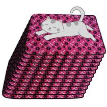 12 Caminhas para Cães e Gatos Dobrável 70x50 Patinha Rosa 3 Camadas Quality