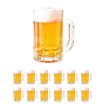 12 caneca de chopp cerveja bebida vidro resistente 400ml
