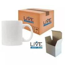 12 Caneca Live + Caixinhas Para Sublimação Porcelana!