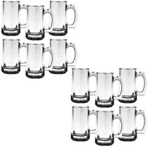 12 Caneca Zero Grau Vidro Chopp Cerveja Bar Churras 370ml