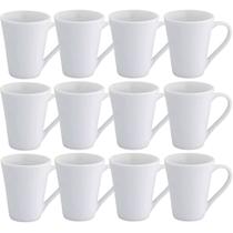 12 Canecas de Porcelana 300 ml Branca Simples Sublimação Lettering Promocional