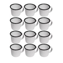 12 Canecas Esmaltadas Brancas 150ml Café e Chá Retrô termo antimicrobiano Cozinha Chá Água 12 Canecas Esmaltadas Brancas 150ml Café e Chá Retrô termo antimicrobiano Cozinha Chá Água