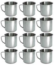 12 Canecas Inox Café 300ml Alça Resistente Mantém Quente 12 Canecas Inox Café 300ml Alça Resistente Mantém Quente