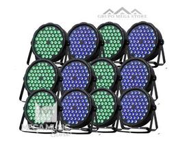 12 Canhao Refletor Led Par 64 Rgb 54 Leds Triled 3w