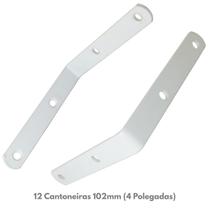 12 Cantoneira L 90º Abas Iguais 4 Polegada 102Mm P/ Móveis