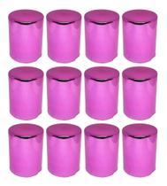 12 Capa de Porca Boliviana Cromada Rosa Metalizada 27mm