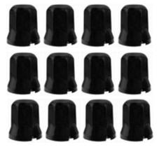 12 Capa De Porca Cromada Sextavada Preta Black 32/33mm 12 Capa De Porca Cromada Sextavada Preta Black 32/33mm