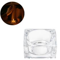 12 Castiçal Porta Velas Vidro Pequeno Enfeite Decoração Mesa