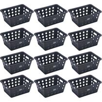 12 Cestos Plásticos Restaurante Cestas para Frituras para Servir Porções Pretas 12 Cestos Plásticos Restaurante Cestas para Frituras para Servir Porções Pretas