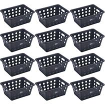 12 Cestos Plásticos Restaurante Cestas para Frituras para Servir Porções Pretas 12 Cestos Plásticos Restaurante Cestas para Frituras para Servir Porções Pretas