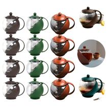 12 Chaleiras de Vidro Com Infusor 750ml Filtro Inox Chá Café