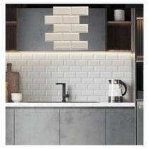 12 chapas flexivel placas 3d decoracao cozinha metro white - Revest3d