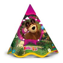 12 Chapéus De Festa Aniversário Masha e o Urso - Regina Festas