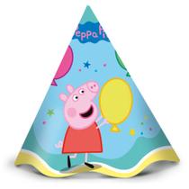 12 Chapéus De Festa Aniversário Peppa Pig - Regina Festas