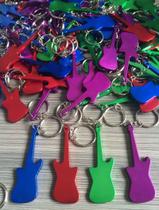 12 Chaveiros tipo Guitarra Liso Não Personalizado de Enfeite de Caderno Mochila
