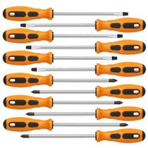 12 Chaves Fenda E Estrela Com Pontas Imantadas E Cabos Emborrachados Ferramentas Resistentes