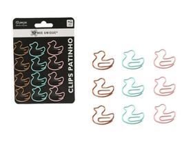 12 Clips para Papel de Metal com Formato Patinhos Coloridos 12 Clips para Papel de Metal com Formato Patinhos Coloridos