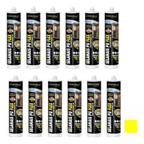 12 Cola Selante Adesivo Silicone Pu Flex Poliuretano Amarelo 12 Cola Selante Adesivo Silicone Pu Flex Poliuretano Amarelo