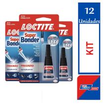 12 Cola Super Bonder Adesivo Instantâneo de Precisão 5g Cada 12 Cola Super Bonder Adesivo Instantâneo de Precisão 5g Cada