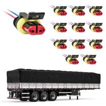 12 Conector Chicote Lanterna LED Lateral Carreta 2 vias 12 Conector Chicote Lanterna LED Lateral Carreta 2 vias
