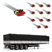 12 Conector Chicote Lanterna LED Lateral Carreta 5 vias