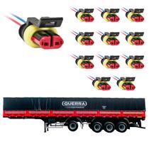 12 Conector Chicote Lanterna LED Lateral Guerra 2 vias