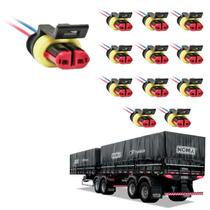 12 Conector Chicote Lanterna LED Lateral Noma 2 vias 12 Conector Chicote Lanterna LED Lateral Noma 2 vias